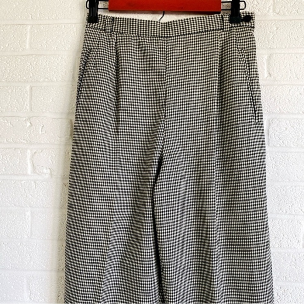 Vintage Wool Pants Black White Houndstooth Petite 8 Dark Academia Old Money